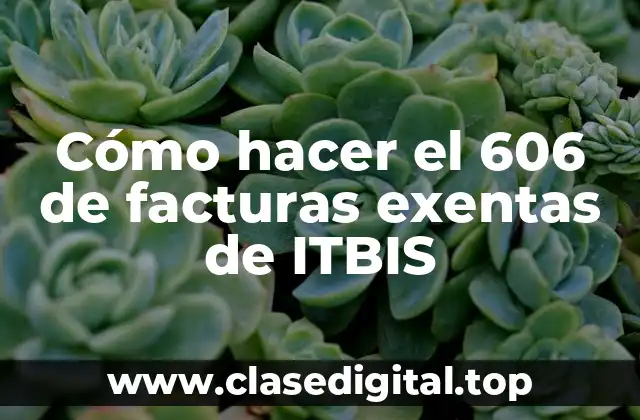 Cómo hacer el 606 de facturas exentas de ITBIS