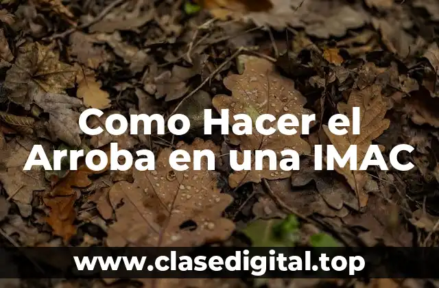 Como Hacer el Arroba en una IMAC