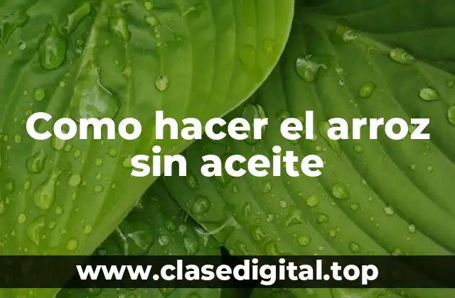 Como hacer el arroz sin aceite