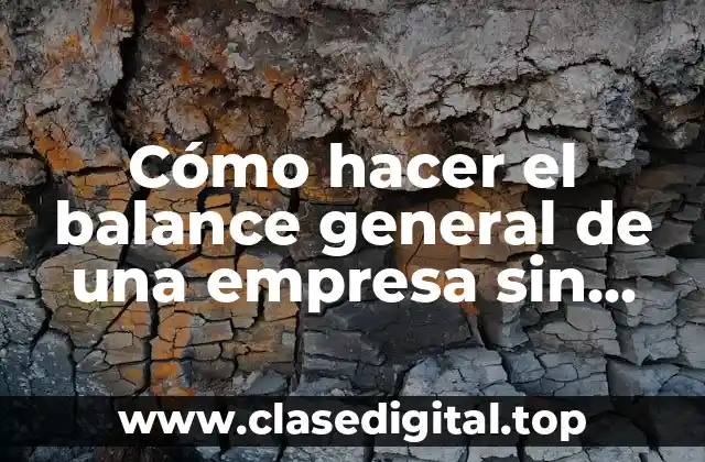 Cómo hacer el balance general de una empresa sin deudas