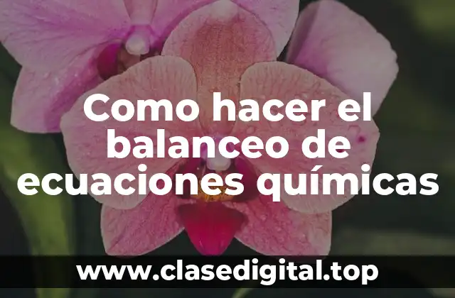 Como hacer el balanceo de ecuaciones químicas