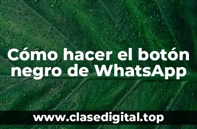 ¿Qué es el botón negro de WhatsApp?