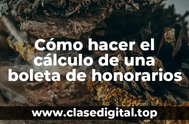 Cómo hacer el cálculo de una boleta de honorarios