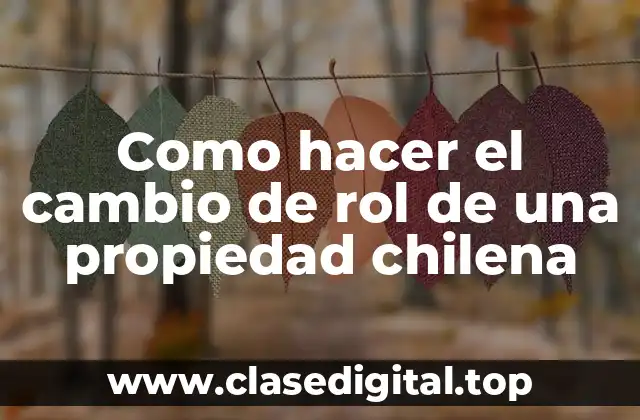 Como hacer el cambio de rol de una propiedad chilena