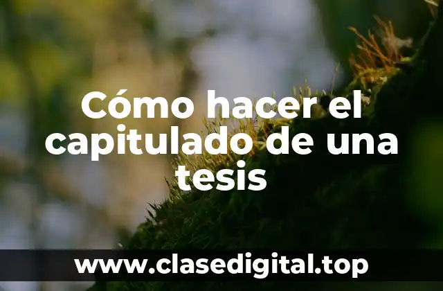 Cómo hacer el capitulado de una tesis