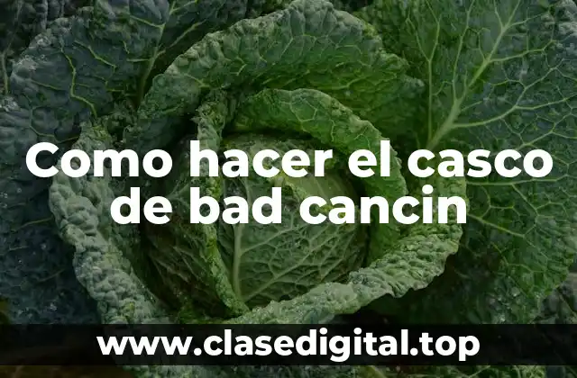 Como hacer el casco de bad cancin