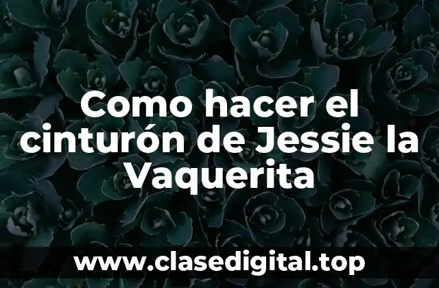 Como hacer el cinturón de Jessie la Vaquerita