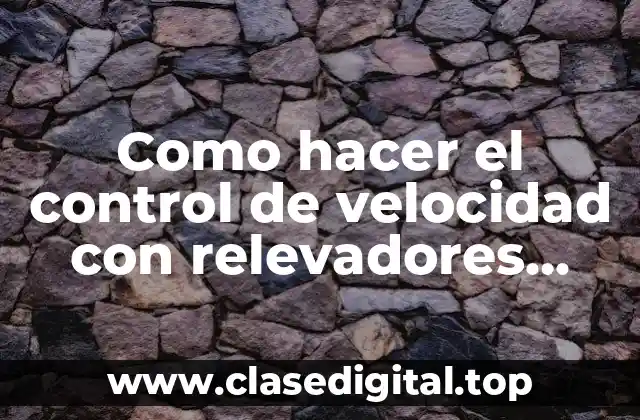 Control de velocidad con relevadores Arduino