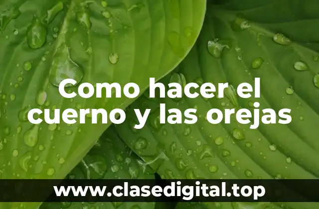 Como hacer el cuerno y las orejas