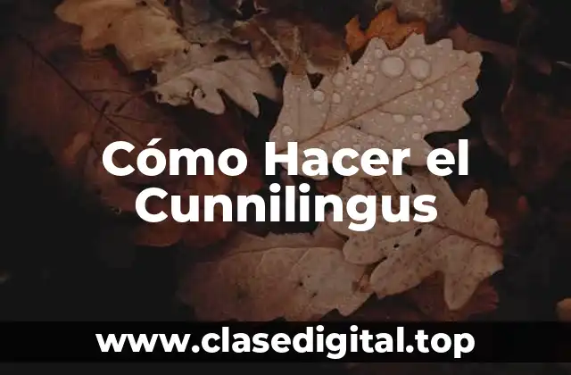 Cómo Hacer el Cunnilingus