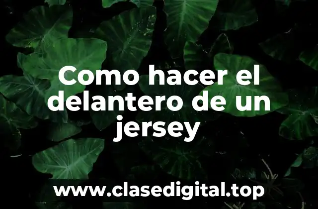 Como hacer el delantero de un jersey