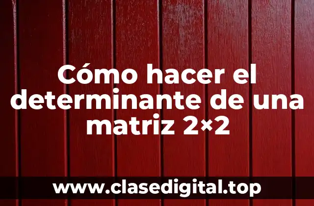 Cómo hacer el determinante de una matriz 2×2