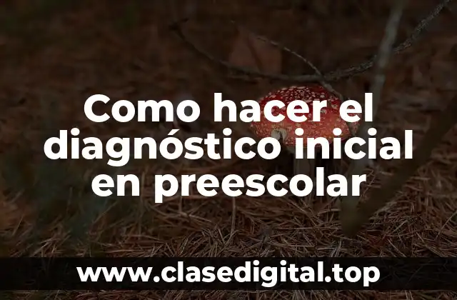 Como hacer el diagnóstico inicial en preescolar