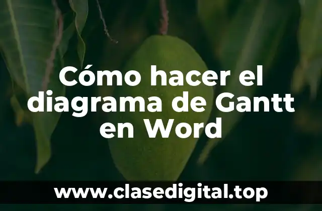 Cómo hacer el diagrama de Gantt en Word