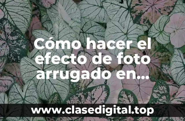 Cómo hacer el efecto de foto arrugado en Photoshop