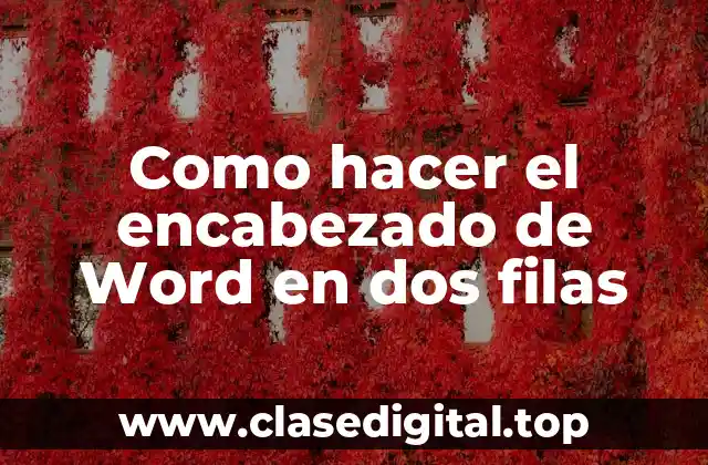 Como hacer el encabezado de Word en dos filas