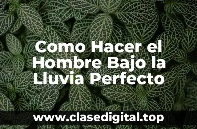 Como Hacer el Hombre Bajo la Lluvia Perfecto