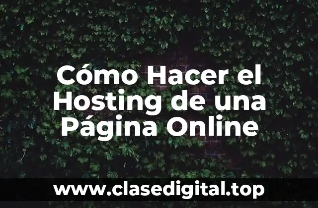Cómo Hacer el Hosting de una Página Online