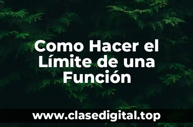 Como Hacer el Límite de una Función