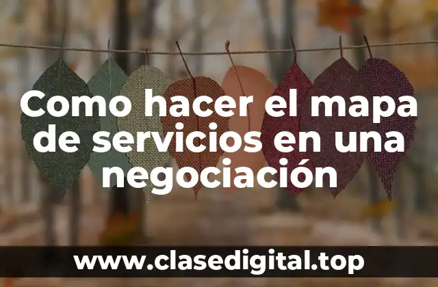 Como hacer el mapa de servicios en una negociación