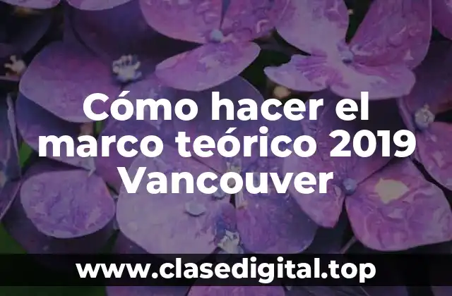 Cómo hacer el marco teórico 2019 Vancouver