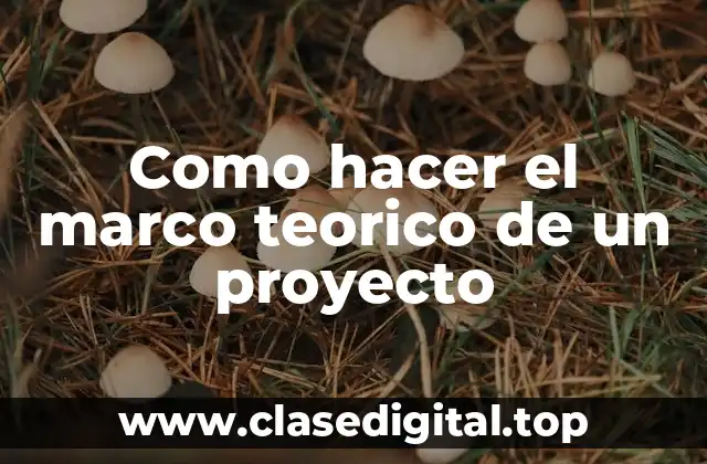 Como hacer el marco teorico de un proyecto