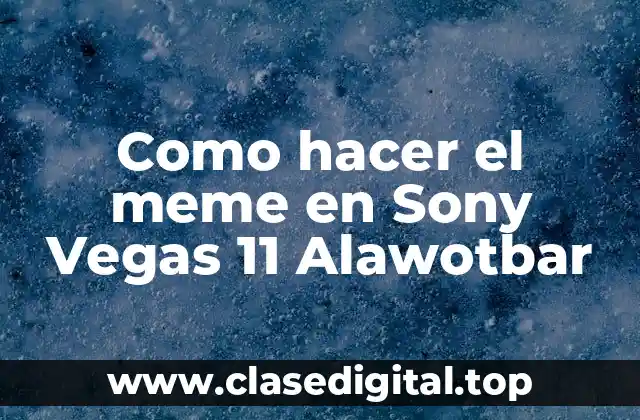 ¿Qué es un meme y cómo se utiliza en Sony Vegas 11 Alawotbar?