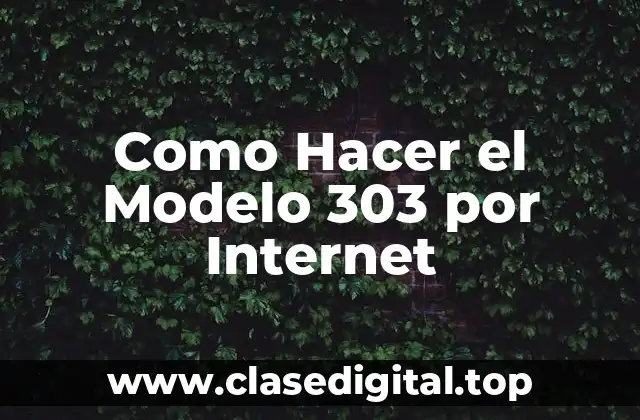 Como Hacer el Modelo 303 por Internet