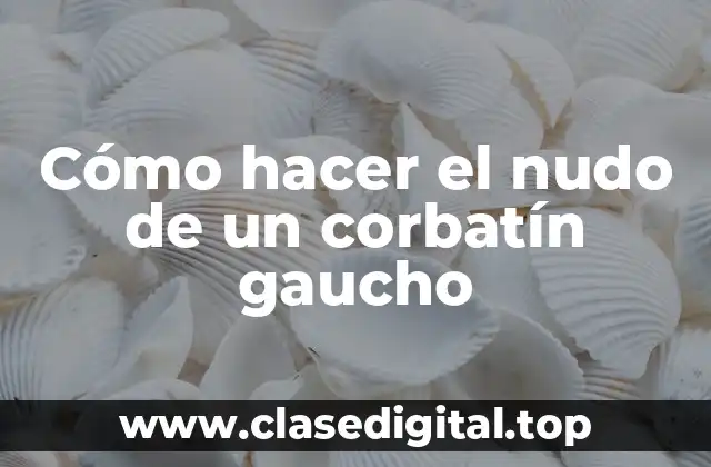 Cómo hacer el nudo de un corbatín gaucho