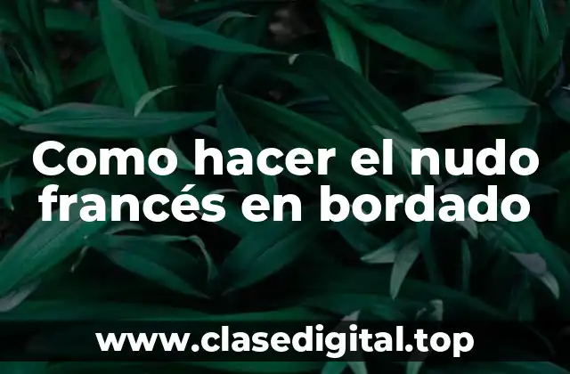 Como hacer el nudo francés en bordado