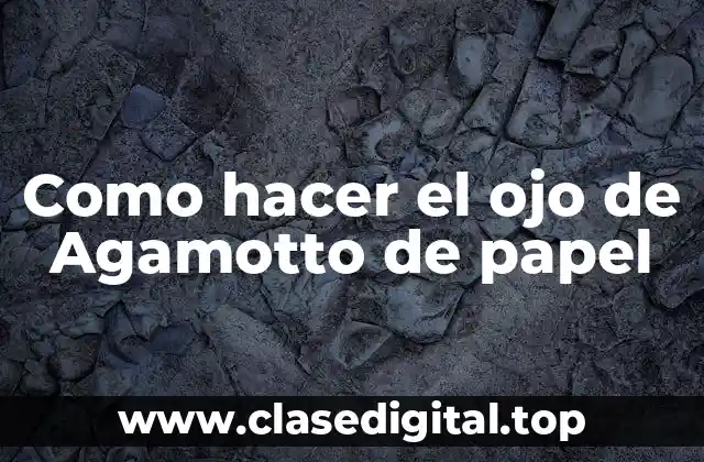 Como hacer el ojo de Agamotto de papel