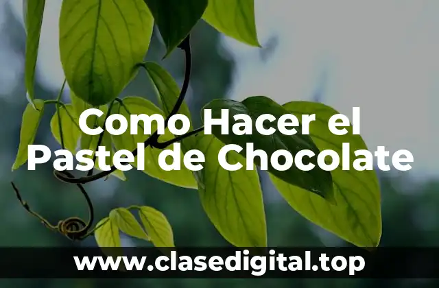 Como Hacer el Pastel de Chocolate