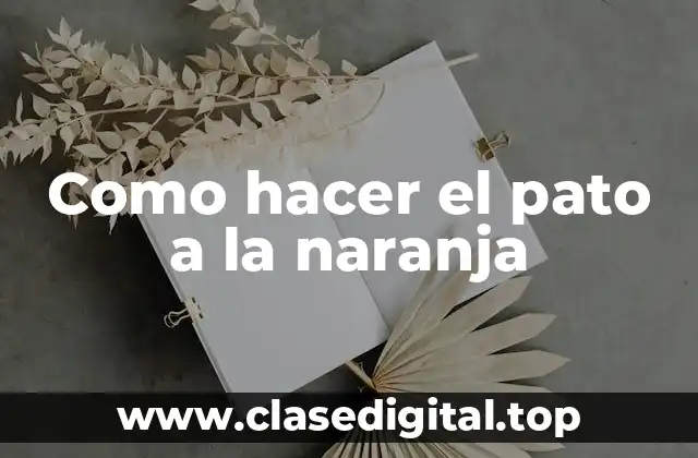 Como hacer el pato a la naranja