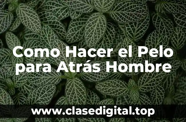 Como Hacer el Pelo para Atrás Hombre