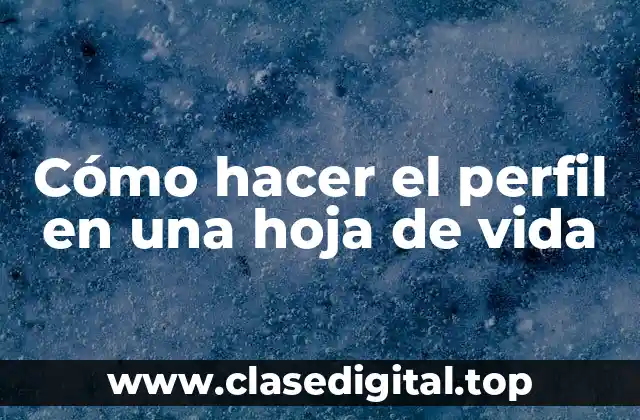 Cómo hacer el perfil en una hoja de vida