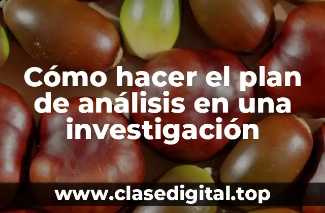 Cómo hacer el plan de análisis en una investigación