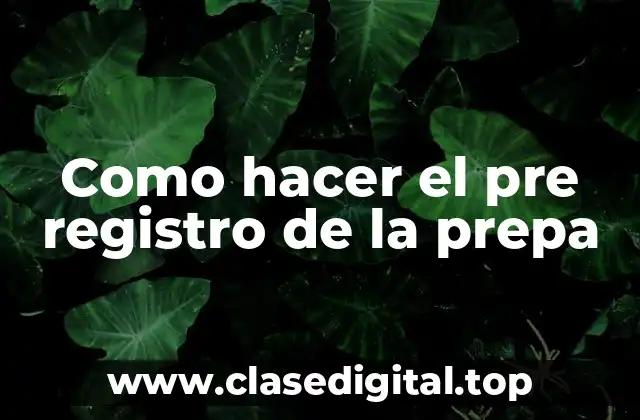 Como hacer el pre registro de la prepa