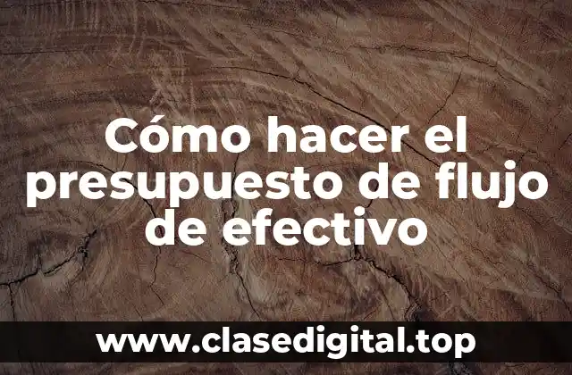 Cómo hacer el presupuesto de flujo de efectivo
