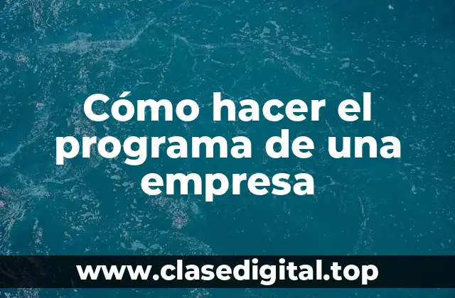 Cómo hacer el programa de una empresa