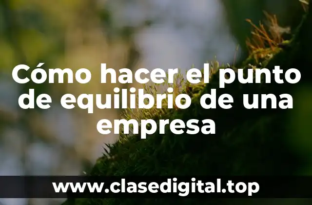 Cómo hacer el punto de equilibrio de una empresa
