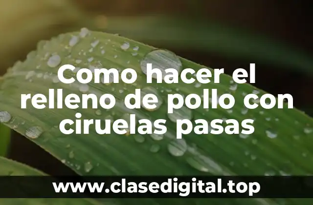 Como hacer el relleno de pollo con ciruelas pasas