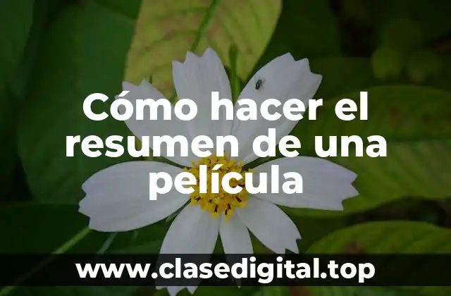 Cómo hacer el resumen de una película