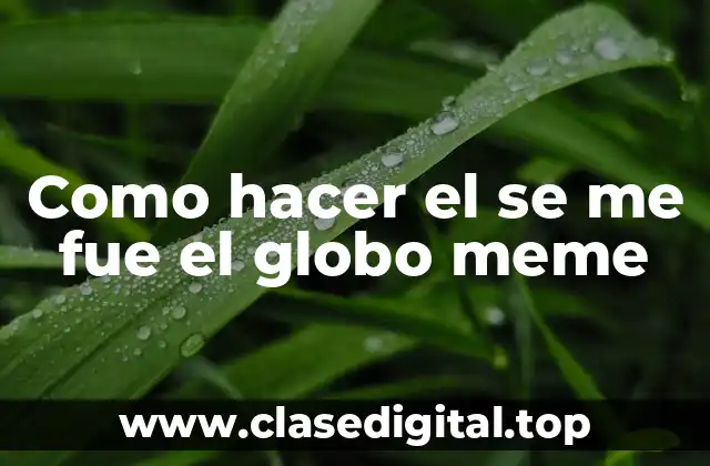 Como hacer el se me fue el globo meme