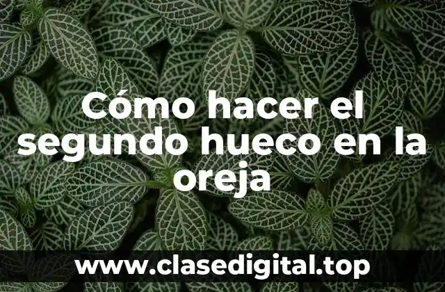 Cómo hacer el segundo hueco en la oreja