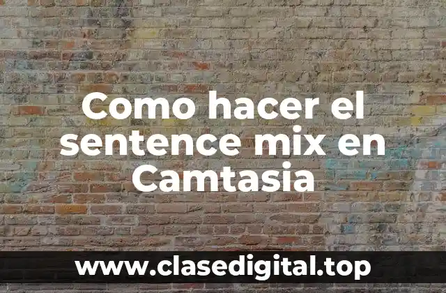 Como hacer el sentence mix en Camtasia