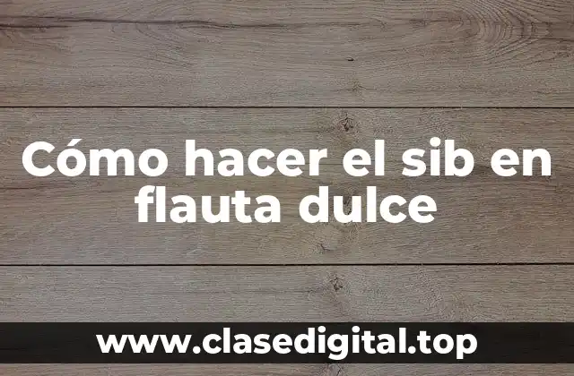 Cómo hacer el sib en flauta dulce