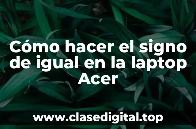 Cómo hacer el signo de igual en la laptop Acer