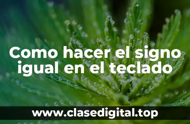 Como hacer el signo igual en el teclado