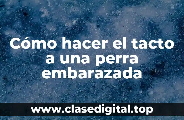 Cómo hacer el tacto a una perra embarazada