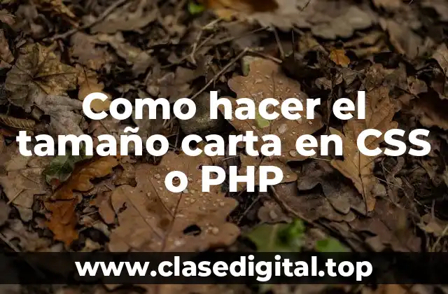 Como hacer el tamaño carta en CSS o PHP